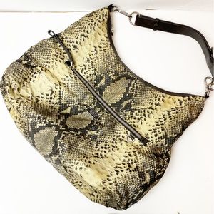 Tumi | Leather Trim Snake Python Print Hobo Bag Purse
